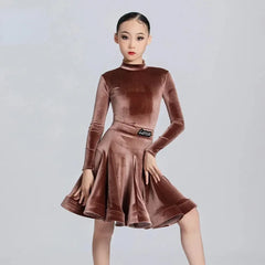 Girls' Velvet Latin Dance Dress