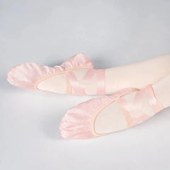 Satin Ballet Shoes with Ribbon