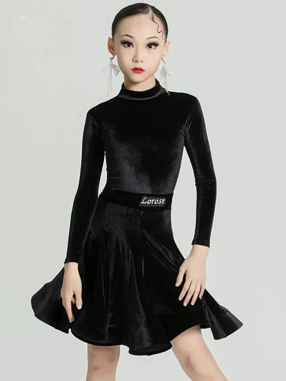 Girls' Velvet Latin Dance Dress