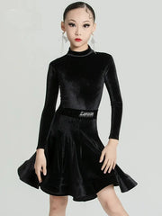 Girls' Velvet Latin Dance Dress