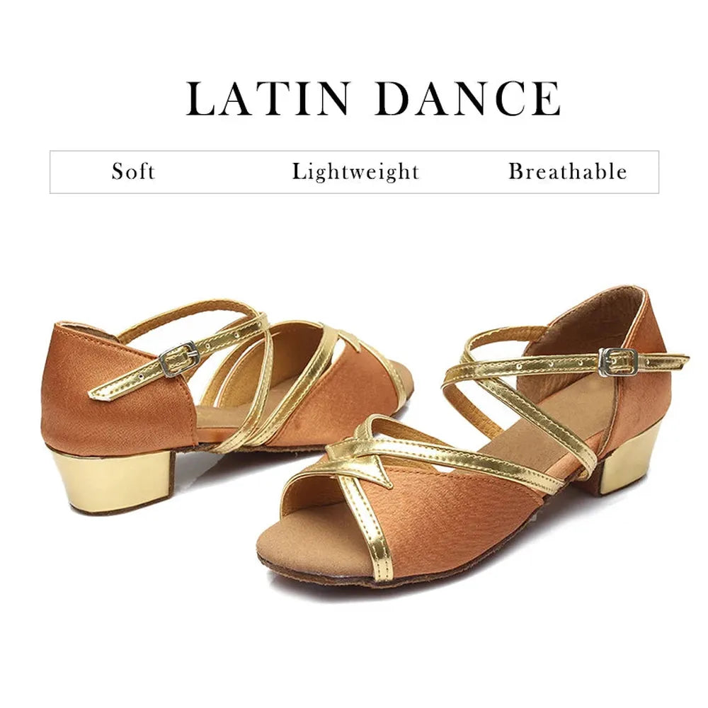 Elegant Satin Dance Heels – Girls