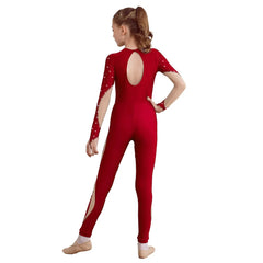 Girls Long Sleeve Rhinestone Mesh
