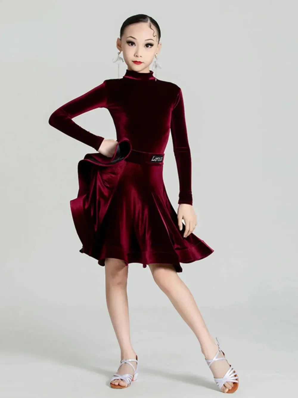 Girls' Velvet Latin Dance Dress