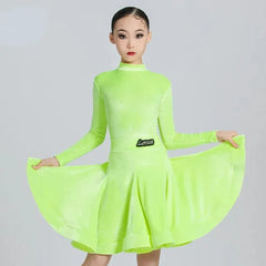 Girls' Velvet Latin Dance Dress