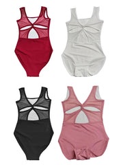 Mesh Splice Wrap Ballet Leotard