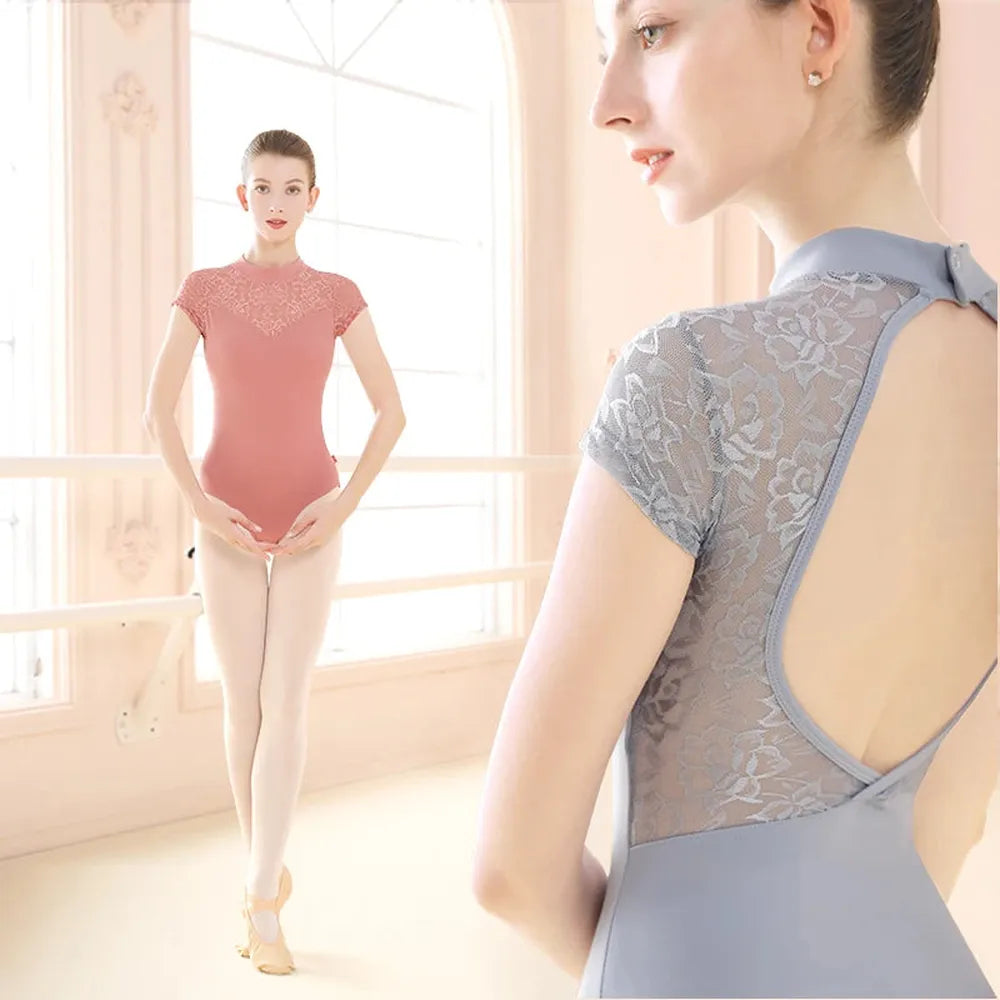 Jane Backless Lace Sleeve Leotard