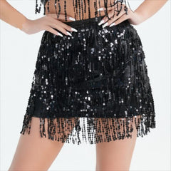 Elavienne Sequin Fringe Skirt