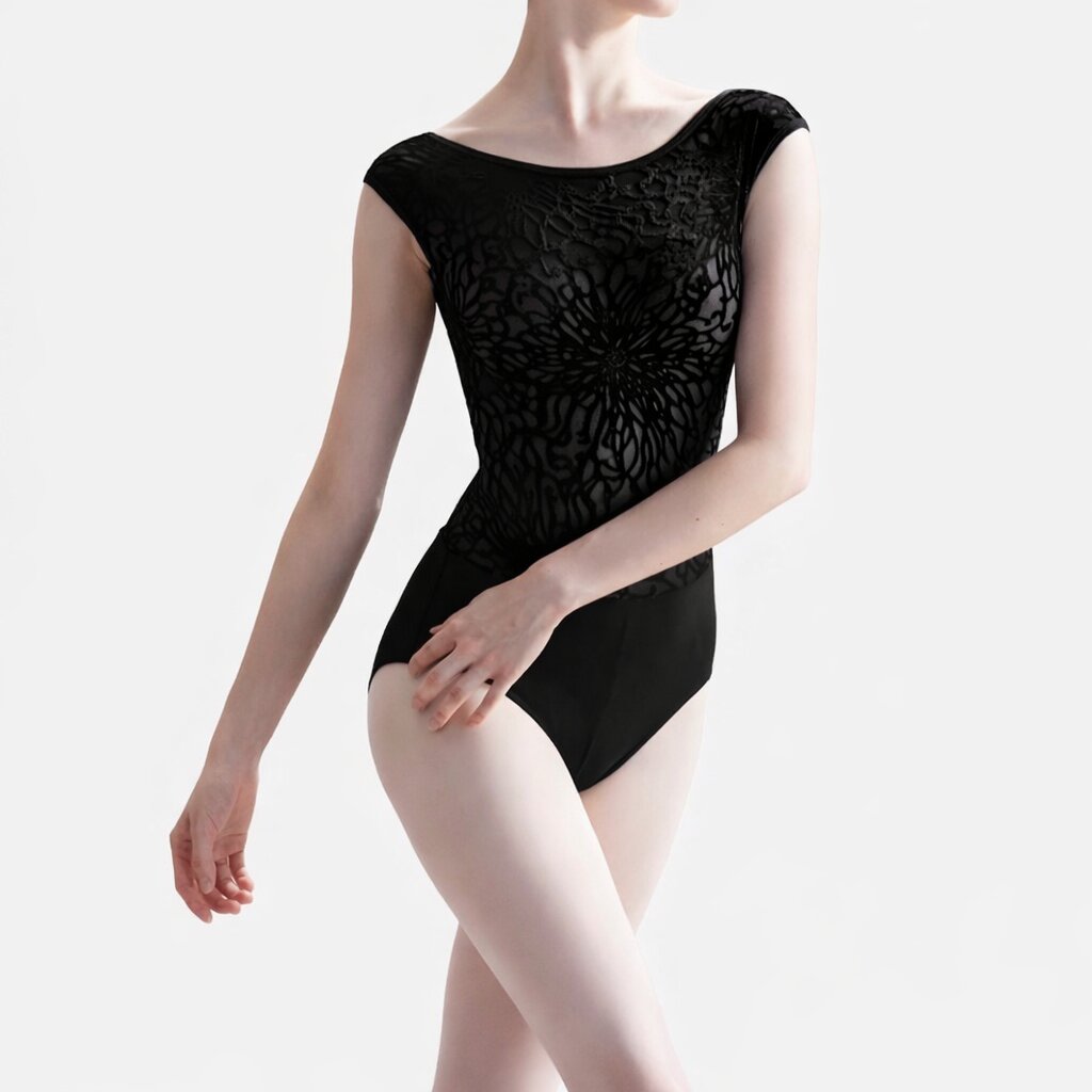Evaniah Midnight Flocked Leotard