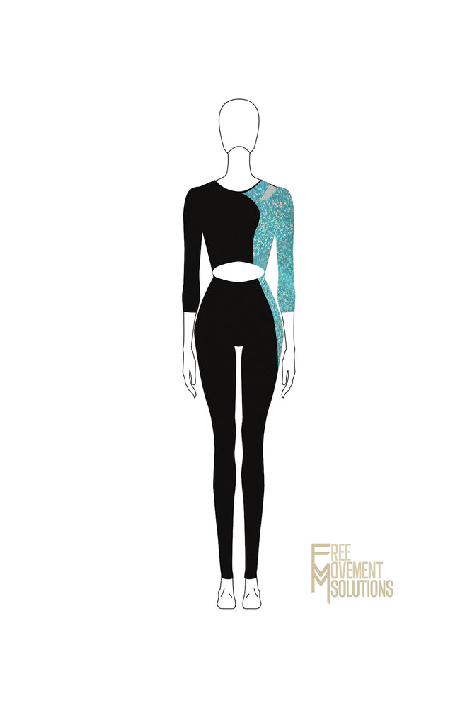 
            
                Load image into Gallery viewer, Couture Mid Sleeve Slit Back Unitard
            
        