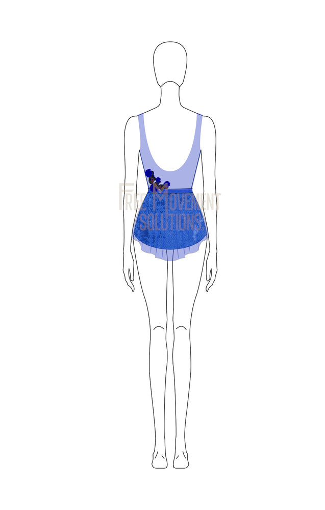 
            
                Load image into Gallery viewer, Couture Low Back Leotard with Asymmetrical Skirt
            
        