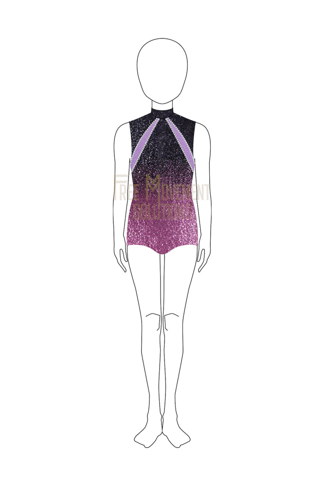 Couture Sequined Ombre Sleeveless Leotard