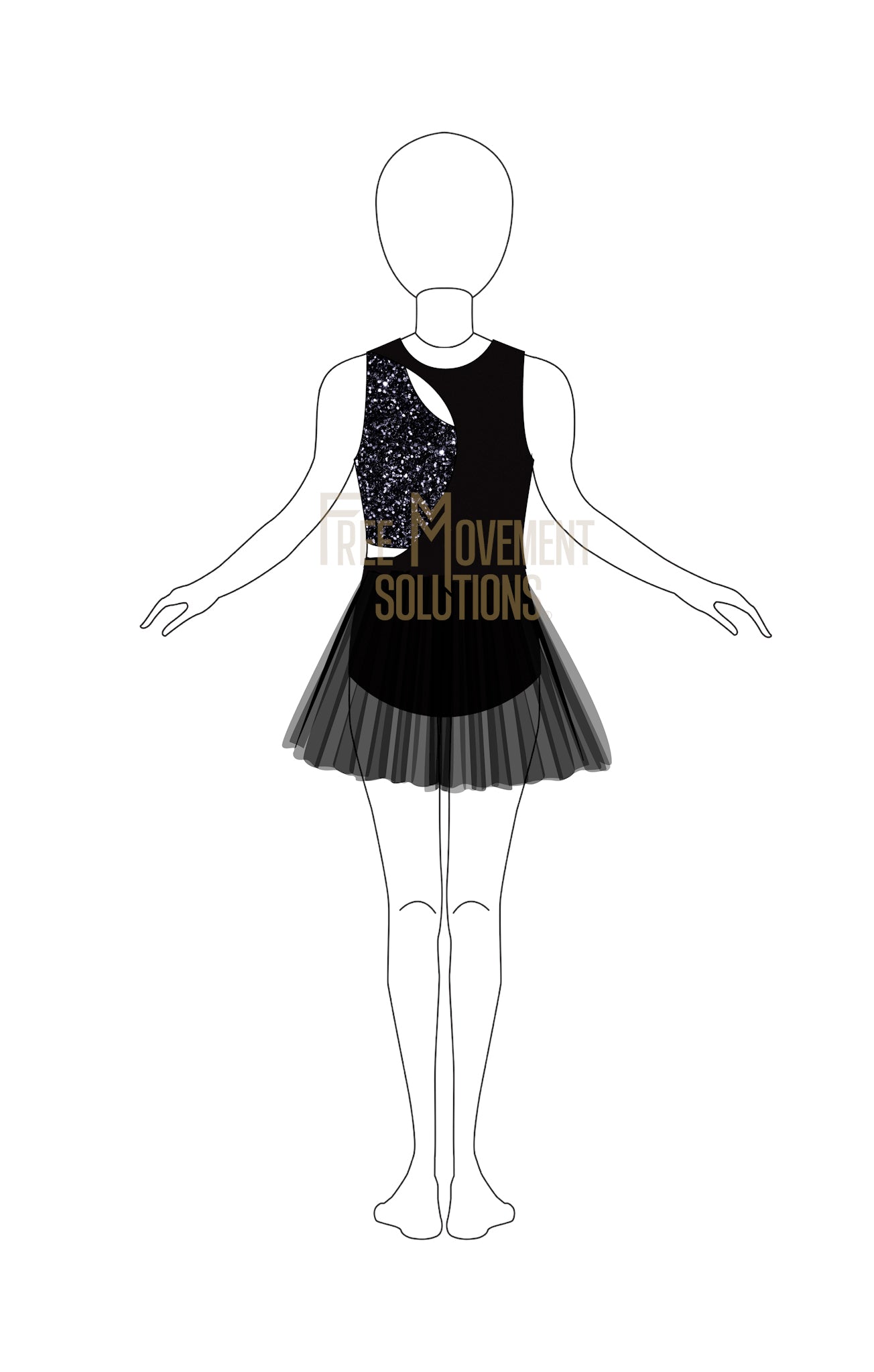 Couture Cut-Out Leotard Dress